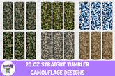 20 OZ Camouflage Tumbler Wrap MEGA Bundle